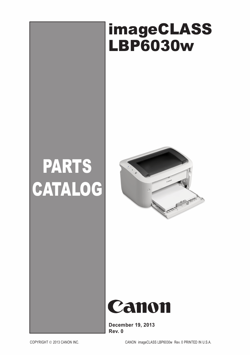Canon imageCLASS LBP-6030w 6000 6018 6020 6030 Parts Catalog Manual-1